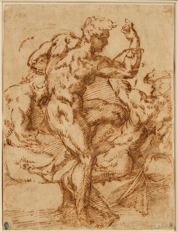 Baccio BANDINELLI (1488-1560), A standing male nude, surrounded by two male nude figures