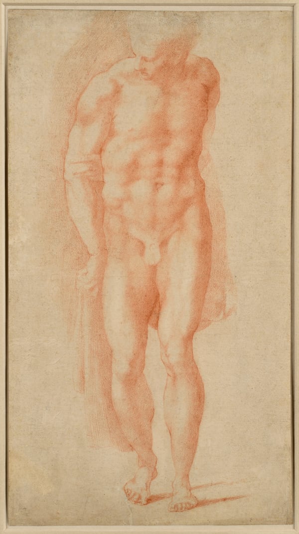 Attributed to Toussaint DUBREUIL (Paris 1561 - 1602), A standing male nude after Michelangelo