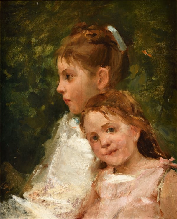 Impressionist School, second half of the 19th century, Portrait of Two Young Girls
