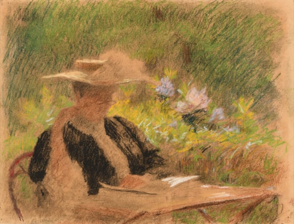 Late 19th-century Impressionist School, Max LIEBERMANN (?), Portrait of a Woman Reading
