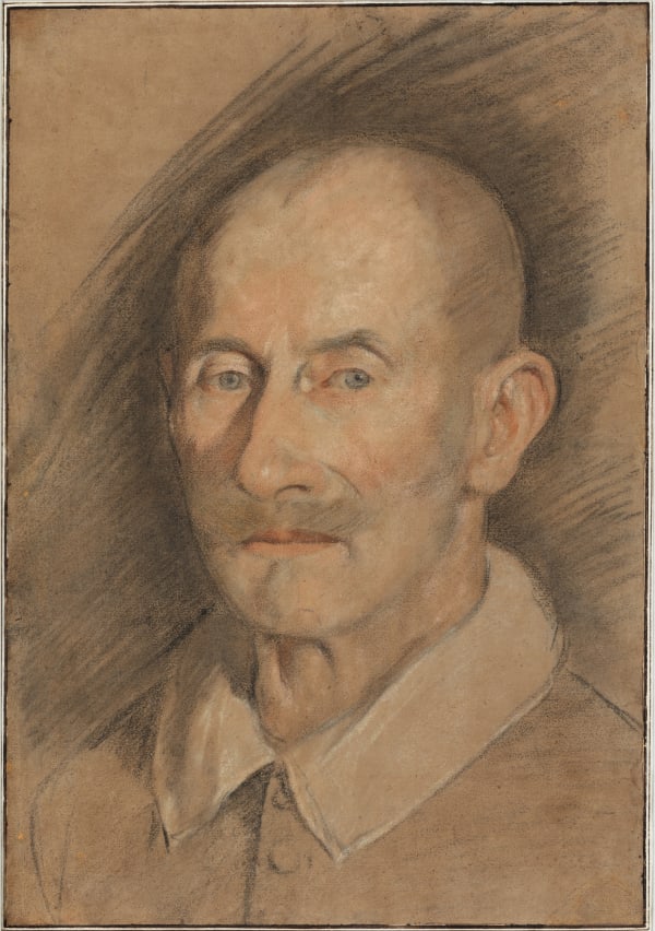 Roman School, mid 17th Century, Study of bearded man