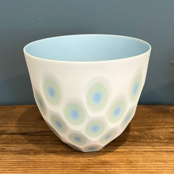Sasha Wardell, White, Green, Blue 'Space' Bowl, 2024