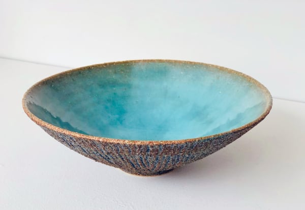 Sotis Filippides, Turquoise Line-Texture Vessel, 2021