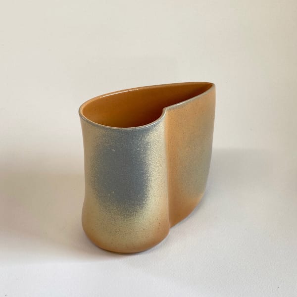 Ruth King Bright Orange Comma, 2021 slab-built, salt glazed stoneware h. 20 x w. 16 x d. 10 cm