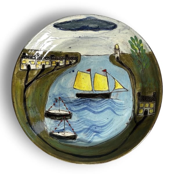 Anne Barrell, Harbour Mouth - Round Shallow Dish, 2025