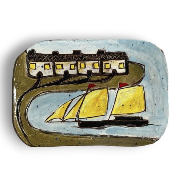 Anne Barrell, Coming Ashore - Postcard Plate, 2025