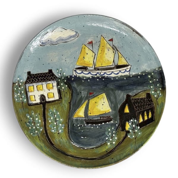 Anne Barrell, Safe Passage - Round Platter, 2025