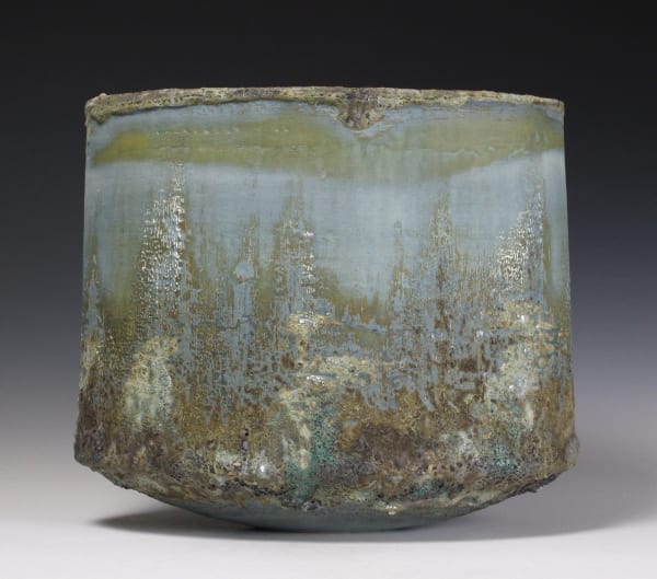 Paul Wearing Ellipse, 2021 stoneware, multiple slips and glazes impressed seal mark 'PW' 29.5 x 30 x 17 cm