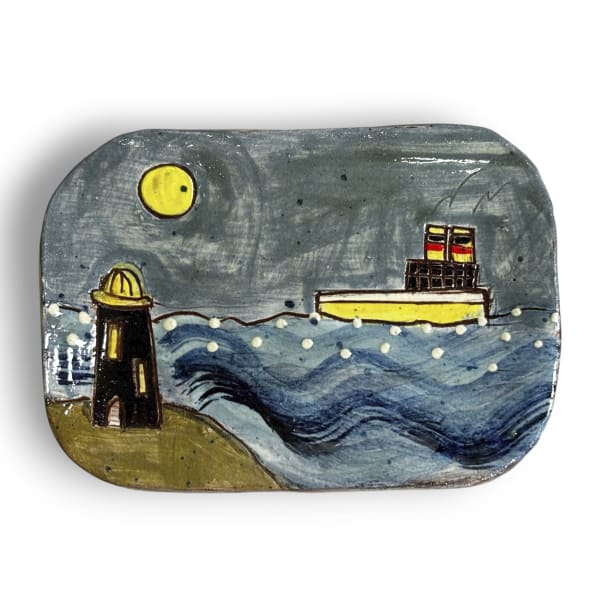 Anne Barrell, Night Crossing - Postcard Plate, 2025