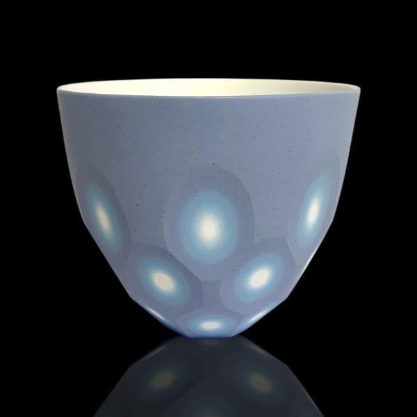 Sasha Wardell Small/Medium Space Bowl Lilac/Blue/White, 2025 three layer porcelain h. 11 x dia. 12.5 cm