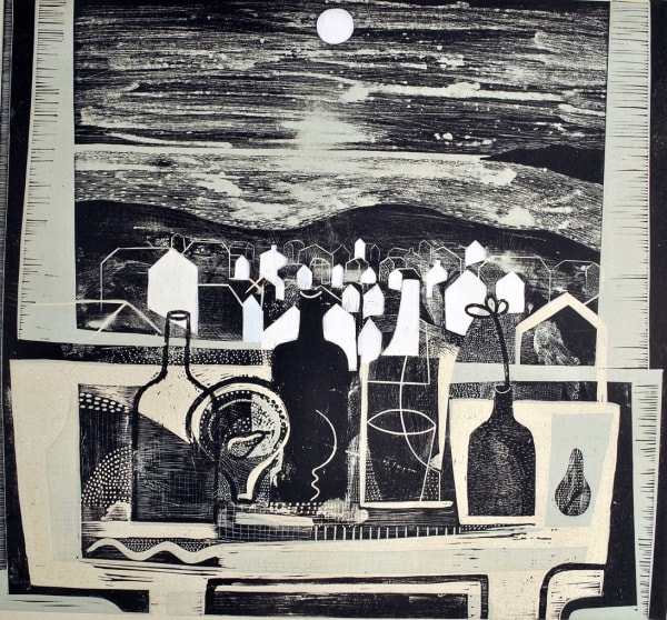 Trevor Price b. 1966Moonlight over the Bay, 2021 signed, titled and numbered in pencil, from the edition of 100 linocut sheet size: 48 x 53 cm framed size: 73 x 78 cm edition of 100