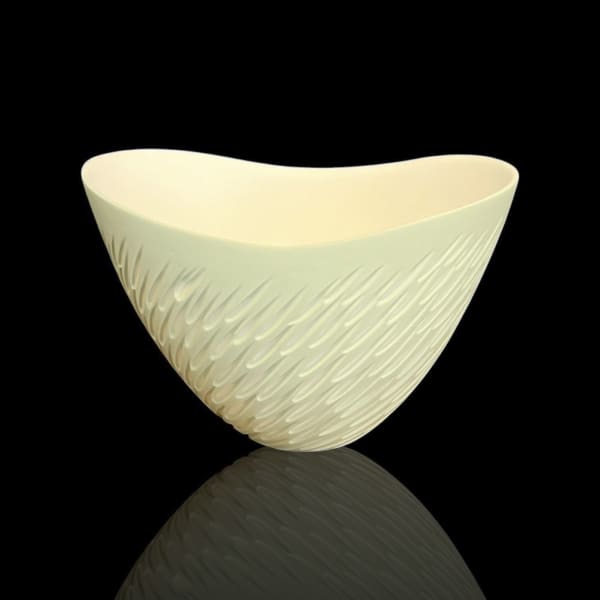 Sasha Wardell Green 'Shoal' Bowl, 2025 bone china signed to base h. 10 x w. 15.5 x d. 11.5 cm