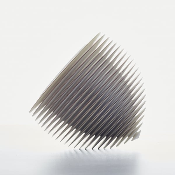 Nicholas Lees Small Bronze Floating Bowl, 2021 thrown and lathed Parian porcelain, soluble cobalt, soluble iron h. 13 cm x dia. 13 cm
