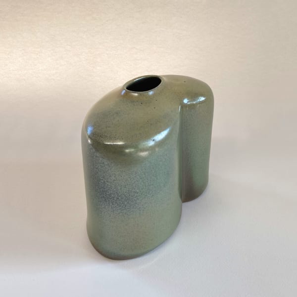 Ruth King Green/Gold Curl, 2021 slab-built, salt glazed stoneware h. 18 x w. 20 x d. 11 cm