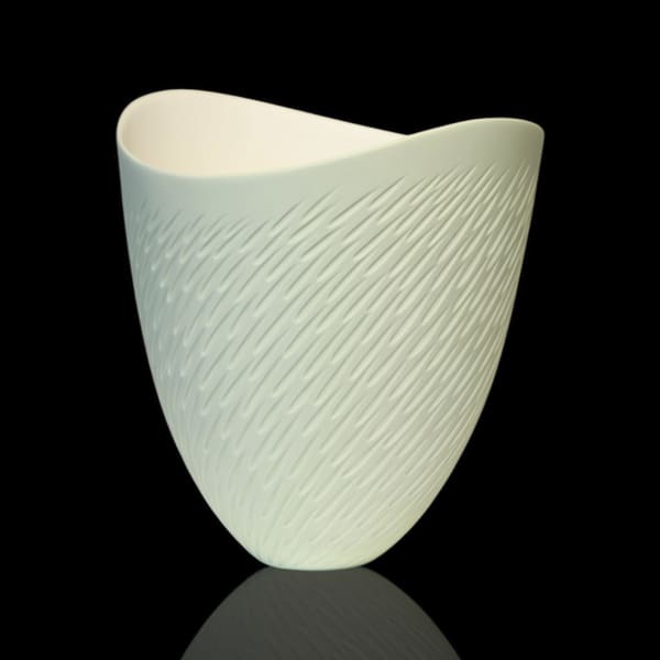Sasha Wardell Medium Green 'Shoal' Vase, 2025 bone china h. 17.5 x w. 19.5 cm