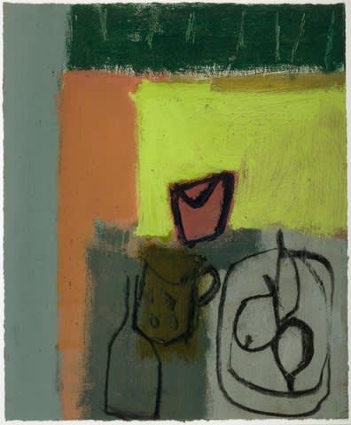 Tony Scrivener - Mug, Jug, Bottle and Plate with Fruit, 2012