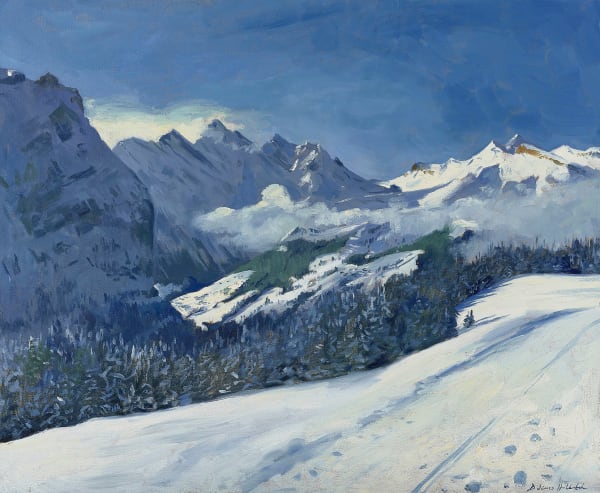 Blue Skies, Distant Mürren Daisy Sims Hilditch