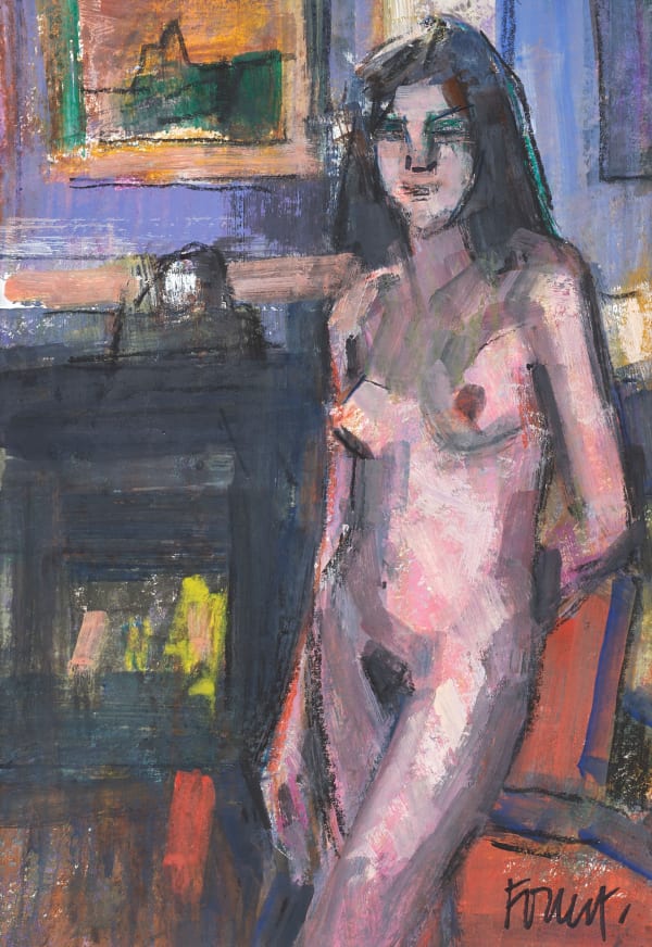 Girl by Fireplace Archie Forrest