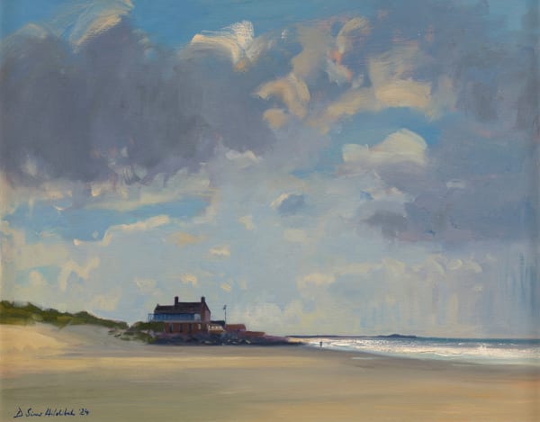Stormy light on the sea towards the Brancaster golf club Daisy Sims Hilditch