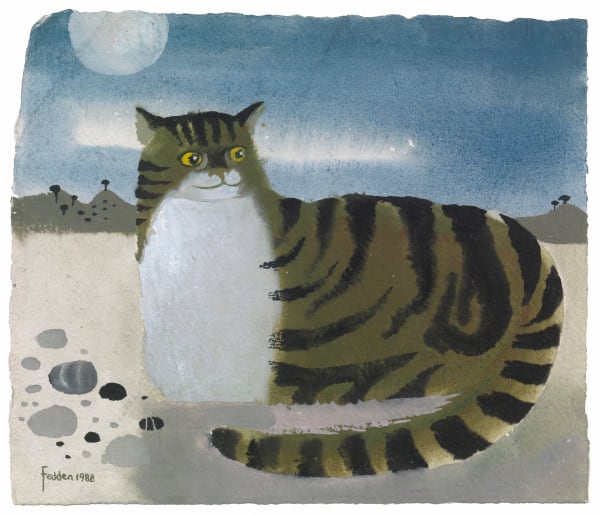 Cat in a Landscape (Tabby), 1988 Mary Fedden