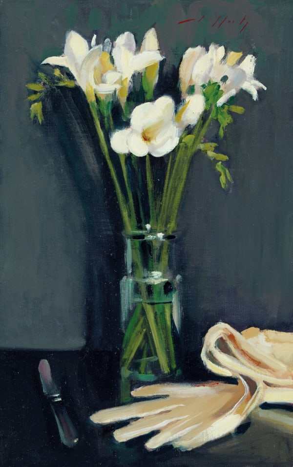 Paul Rafferty, Freesias and Opera Gloves, 2022