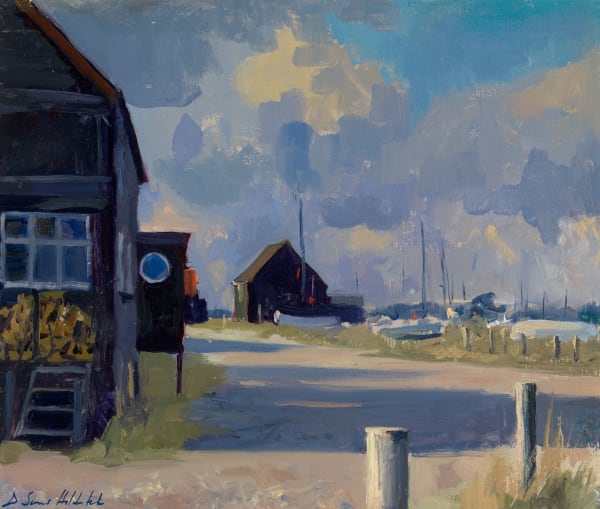 Walberswick boats, stormy light, 2022 Daisy Sims Hilditch