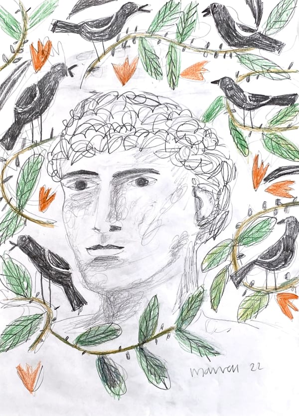 Man and Birdsong, 2022 Christopher Marvell