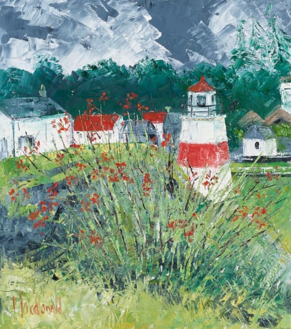 Frances Macdonald, 28. Dark Clouds and Montbretia, late summer Crinan, 2025