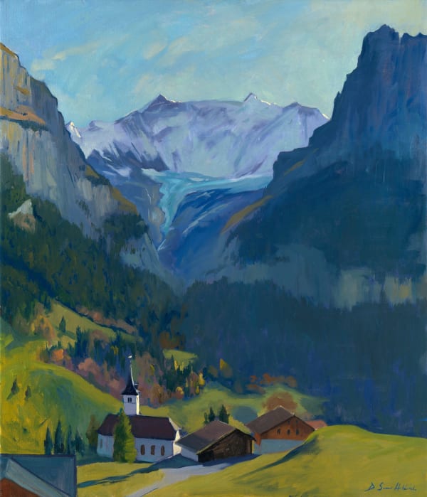 Autumnal Light, Grindelwald Church Daisy Sims Hilditch