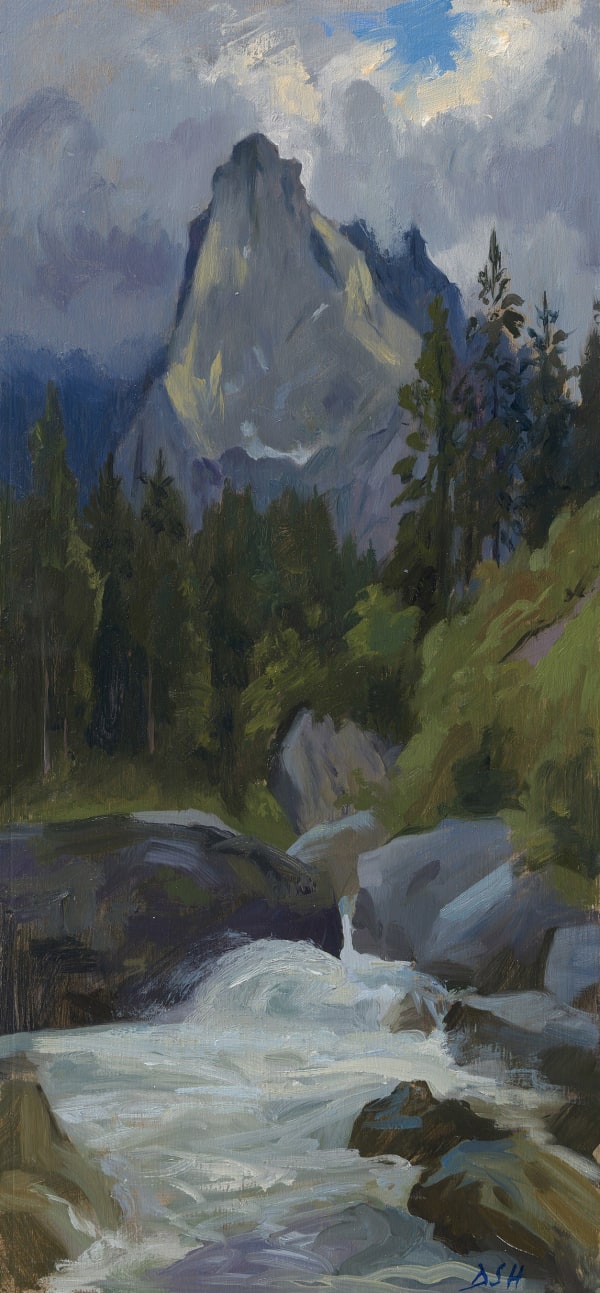 Daisy Sims Hilditch, Mountain river, stormy light towards the Wellhorn
