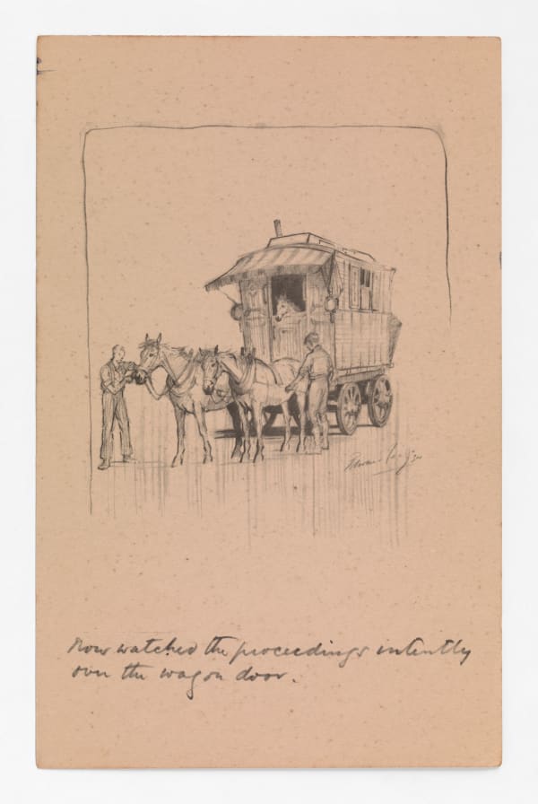 Now watched the proceedings intently over the wagon door, 1934 Edward Seago