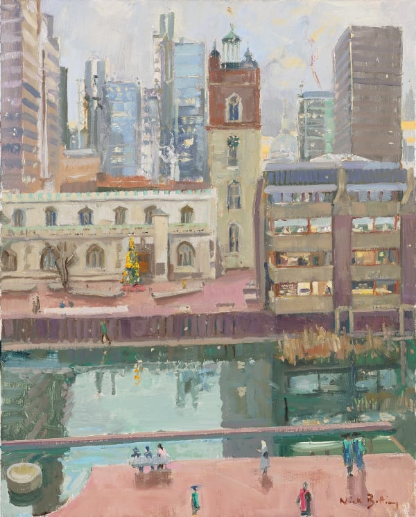 Nick Botting, 22. St Giles Cripplegate, the City and St Paul's winter dusk, 2025