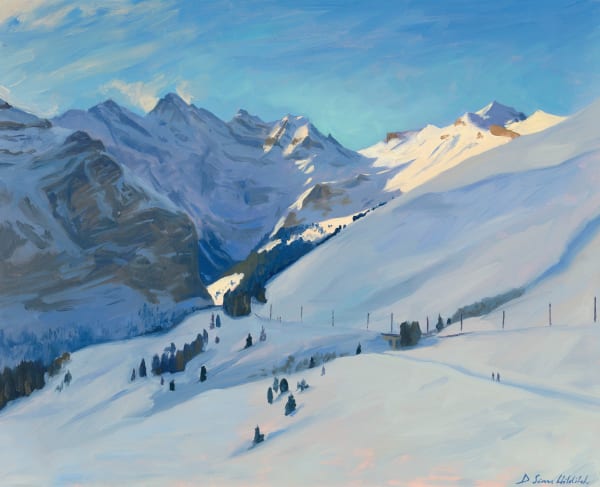 Blue skies from Kleine Scheidegg, towards Mürren, 2023 Daisy Sims Hilditch
