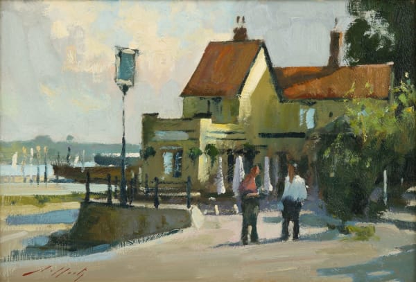 Paul Rafferty, Figures in Conversation by Pin Mill, c. 2015