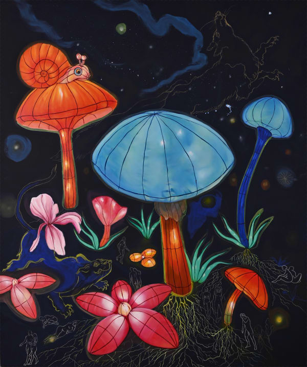 Julia Curylo, Glowing mushrooms, 2024