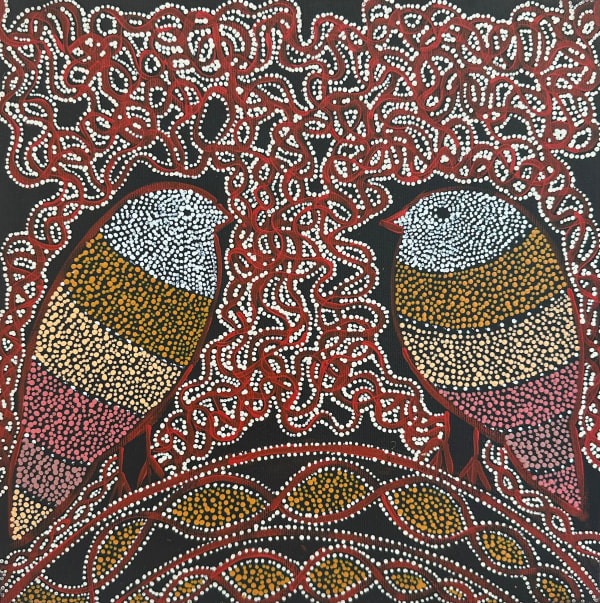 Aboriginal Art, Geraldine Napangardi Granites - Ngalyipi Jukurrpa II - Mina Mina (Snake Vine Dreaming), 2024