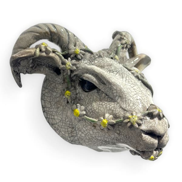 R & B Ceramics, Sheep Head with Daisy Chain, 2025