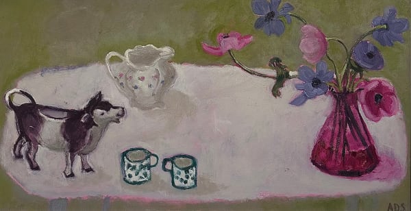 Anna Dixon-Smith, Anemones and Cow Creamer, 2024