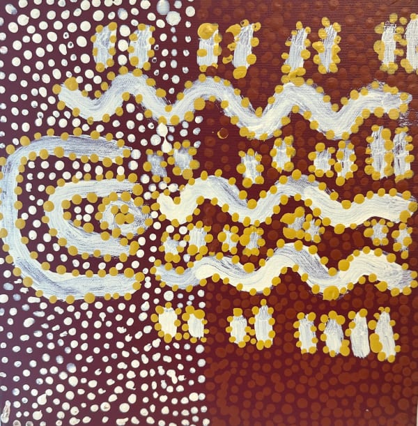 Aboriginal Art, Clancy Jangala Weston - Ngapa Jukurrpa (Water Dreaming), 2024