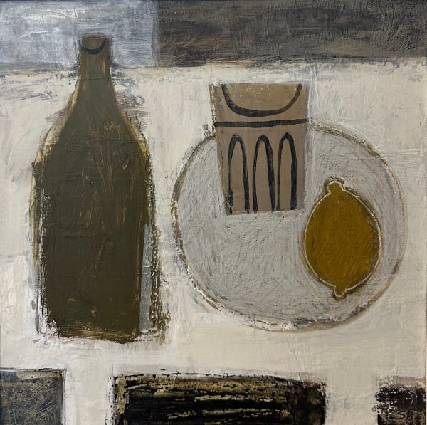 Sonia Barton, Bottle, Glass and Lemon, 2024