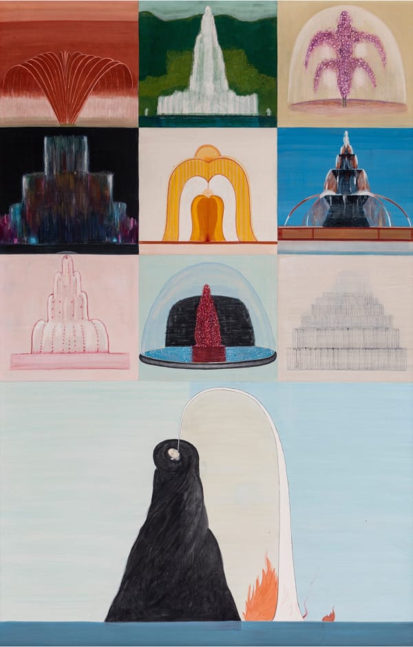 Mahesh Baliga Gaze Chart, 2019 Casein on board 72 x 48 inches