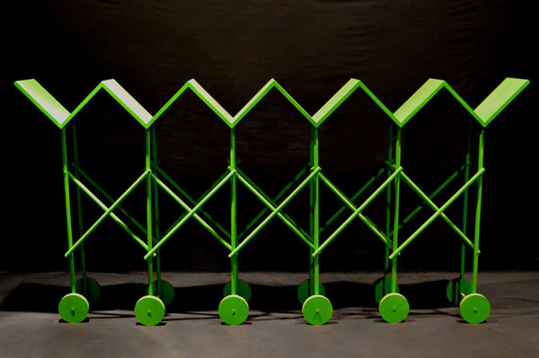 Prasad Shetty & Rupali Gupte Caterpillar Library, 2017 paint, wood, plywood 120 x 210 x 30 cms (H x L x W)