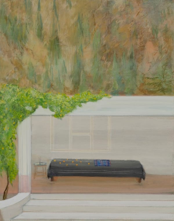 Mahesh Baliga Memorial, 2023 Casein Tempera On Linen 21 x 16.5 inches