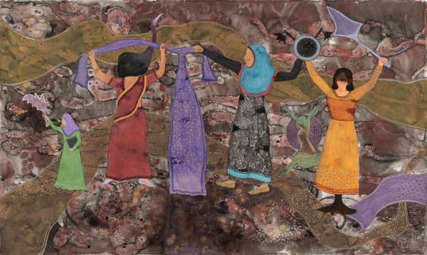 Ohida Khandakar The Symphony of Tomorrow, 2024 mixed media on paper 60 x 100 inches