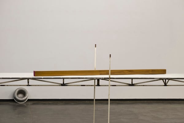 Shreyas Karle Pelvic shift, 2017 French Polished teak wood 60 x 3 x 3 inches