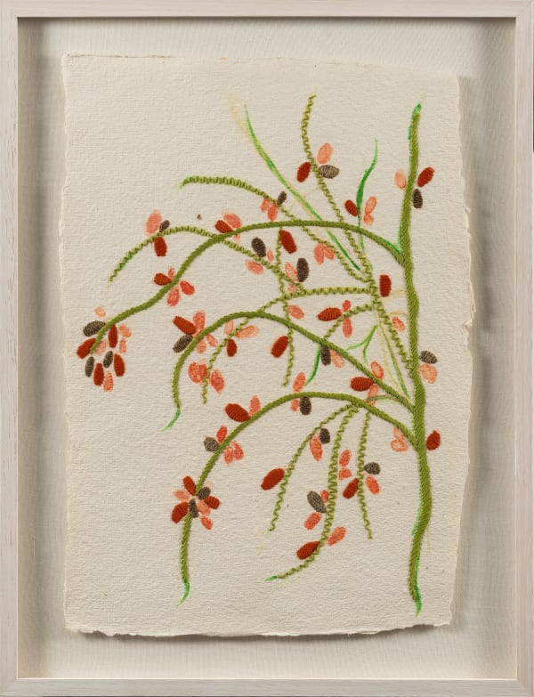 Pallavi Paul Rosary 1, 2025 Embroidery on paper 20.5 x 15.5 Inches (Framed)