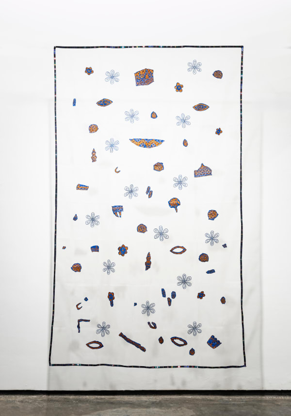 Pallavi Paul Amulet 4, 2025 Collage embroidery on fabric 88 x 53.5 inches