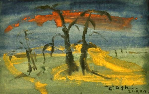 Gobardhan Ash Night Song, 1994 Gouache on Paper 10 x 15 inches
