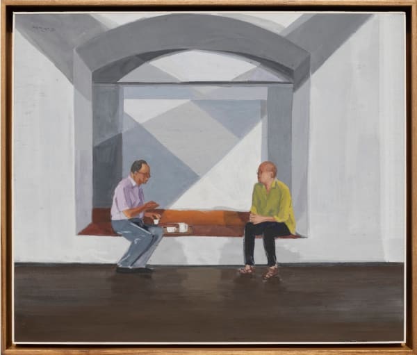 Mahesh Baliga Two Poets, 2021 Casein On Board 10 x 12 inches