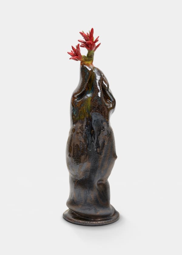 Ashwini Bhat Self Portrait, Yakshi (Indian Paintbrush), 2023 ceramic sculpture 24 x 7 x 4 inches